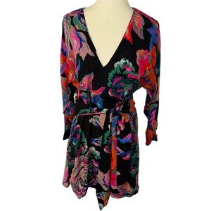 ZARA WOMAN'S FLORAL MULTICOLORED MINI PRINT DRESS